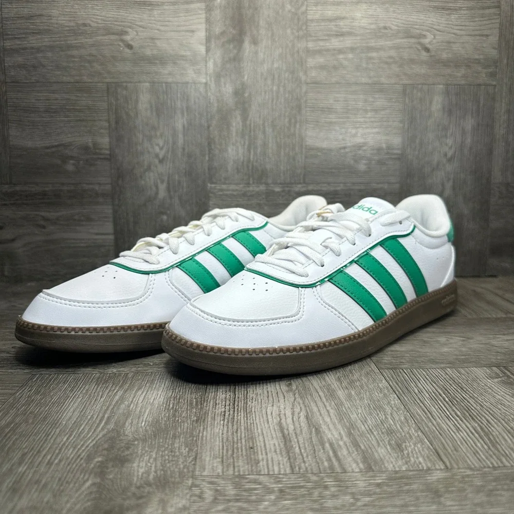 Adidas Breaknet Sleek Cloudfoam Women 8.5 White Green Gum Leather NEW ID6288 - Picture 7 of 10